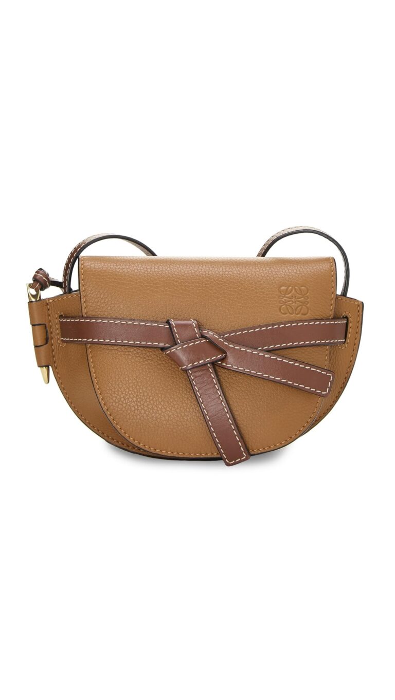 Auth LOEWE Gate Bag Small – Amber Light gray Rust…