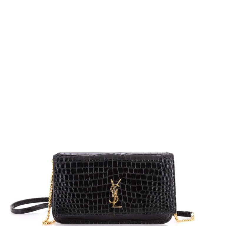 Yves Saint Laurent Leather Crossbody Bag Silver On Black Purses…