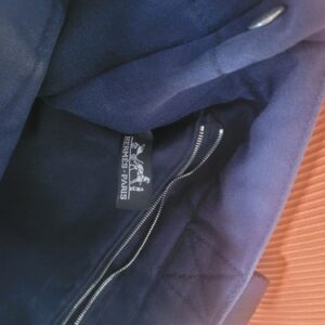 Hermes Tote Bag Fabric Blue Purple/Black
