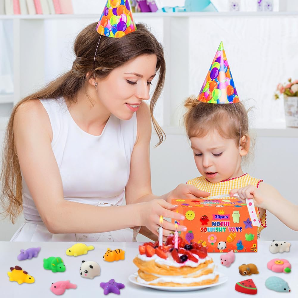 30 Pack Squishy Toys, Kawaii Squishies Party Favors for Kids 4-8 8-12 Treasure Box Toys for Classroom Birthday Xmas Gifts Goodie Bag Mini Animals Mochi Squishy Stress Relief Sensory Toy Random - Image 3