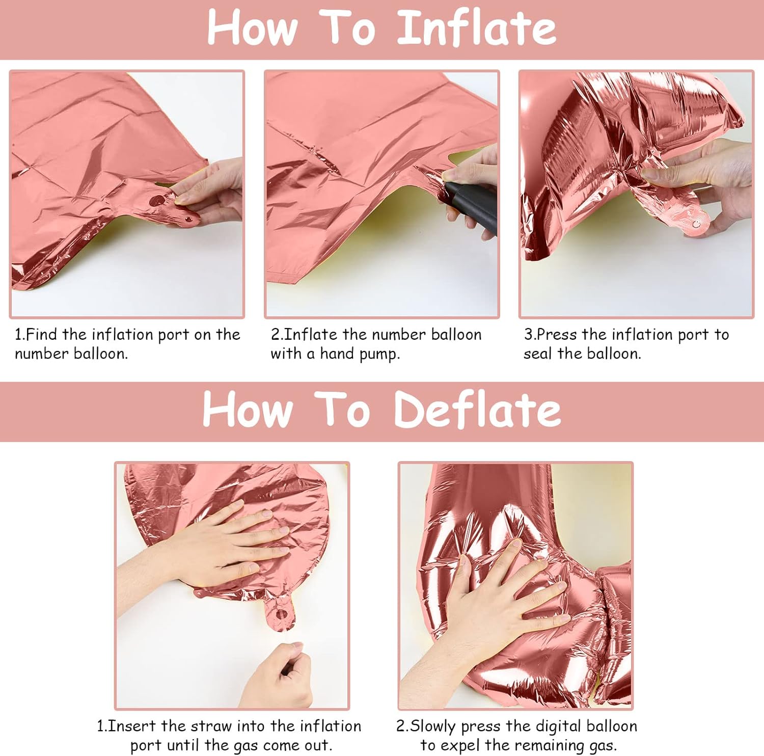 Rose Gold Foil Balloon Number 1, 101 cm XXL Number Balloon 1 for Children Numbers Balloon 1st Birthday Balloon 1 for Girls 1 Year Birthday Decoration Woman Anniversary Engagement Party Decoration, - Image 7