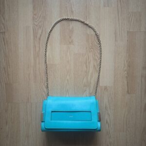 Chloé Turquoise/Green Leather Chain Strap Shoulder Bag
