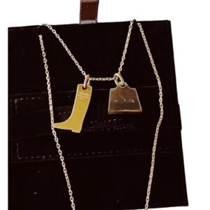 Hermès Amulette Maroquinier Gold-Tone Kelly Bag & Iconic Riding Pendant Necklace