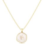 Tewiky Layered Disc Circle Choker Necklace 18k Gold Plated Double Lip Satellite Beaded Chain Necklace for Women Girls