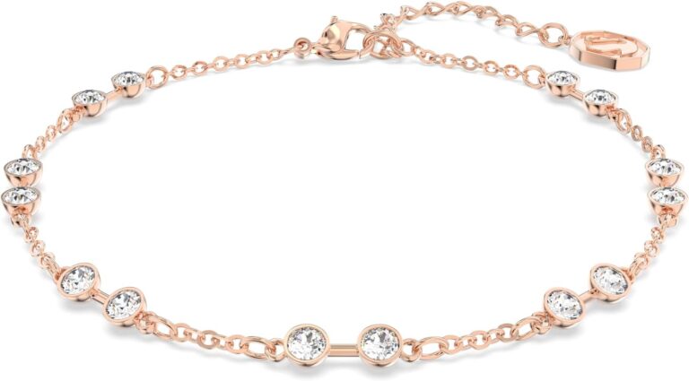 Swarovski Remix Collection strand, Round cut, clear, Rose gold-tone finish