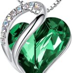 Leafael Infinity Love Heart Pendant Necklace, Necklaces for Women with Birthstone Crystal, Jewelry for Women with Premium Crystals, 18+2 Inch Chain Extender