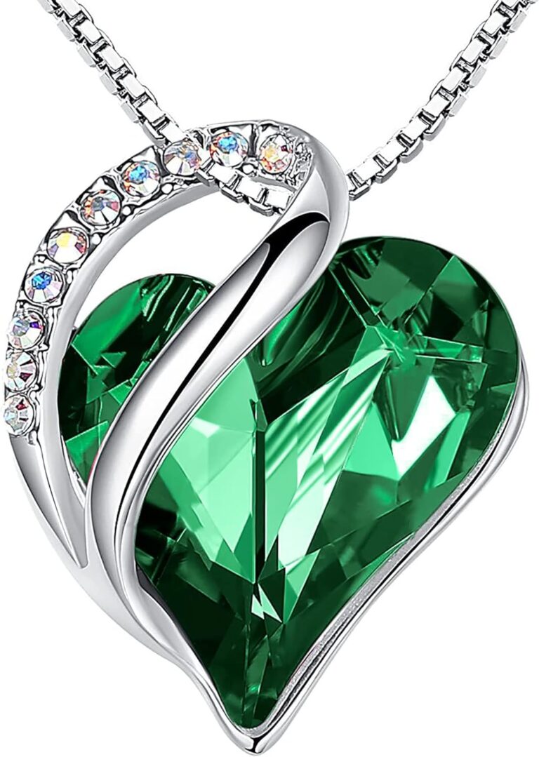 Leafael Infinity Love Heart Pendant Necklace, Necklaces for Women with Birthstone Crystal, Jewelry for Women with Premium Crystals, 18+2 Inch Chain Extender