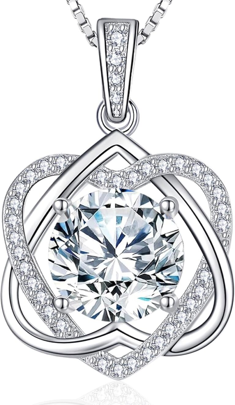 InfinityLove Heart Pendant Necklaces for Women, 2-5 Carat Moissanite Heart Necklace, Anniversary Birthday Christmas Valentine Engagements Mothers Day Jewelry for Wife Her Girlfriend Mom