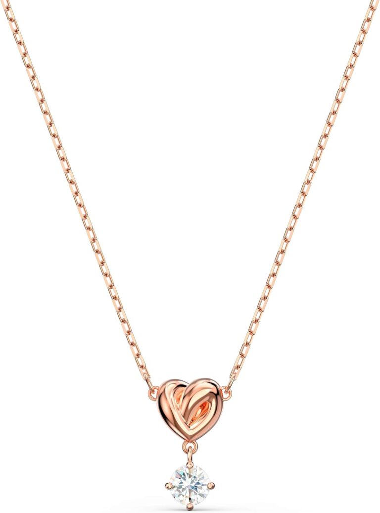 SWAROVSKI Women’s Lifelong Heart Crystal Jewelry Collection, Rose Gold Tone & Rhodium Finish