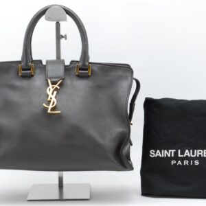 Saint Laurent Cassandra Leather Handbag Gray