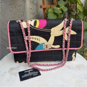 Chanel Vintage Reissue Single Flap Quilted Chocolate Bar Shoulder Bag