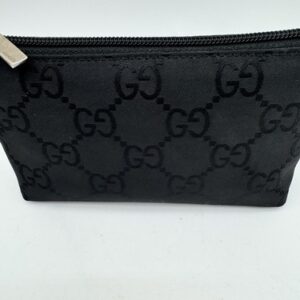 GUCCI Nylon Accessories Makeup Pouch with Logo, Black