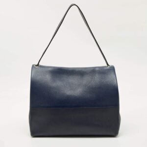 Celine Two Tone Blue Leather and Suede All Soft Shoulder Bag