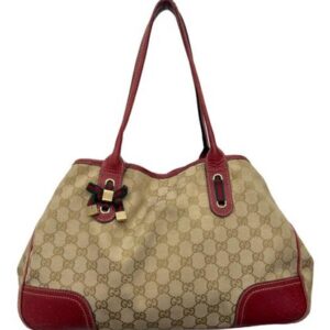 GUCCI GG canvas handbag Red× Beige 163803