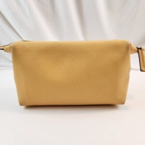 Authentic CELINE Yellow Clutch Red Hand Bag Pouch Zip M94 Leather Cosmetics Riri