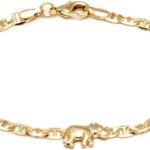 Barzel 18K Gold Plated Flat Marina Elephant Anklet For Women – Made In Brazil