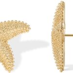 PAVOI 14K Gold Plated Starfish Statement Stud Earrings for Women | Trendy Jewelry Alluring Ocean-Themed Dangling Earrings