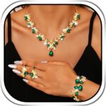 Sixexey Bridal Wedding Jewelry Gold Crystal Neck Jewelry Rhinestone Wedding Prom Jewelry Accessories for Women