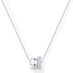 PAVOI 14K Gold Plated Cubic Zirconia Rondelle Pendant Necklace for Women | Two-Toned Dainty CZ Necklaces