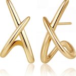 Gold Earrings for Women Trendy,14K Gold Stud Earrings Dainty Earrings Simple Minimalist Gold Earrings Hypoallergenic Earring for Women Gifts