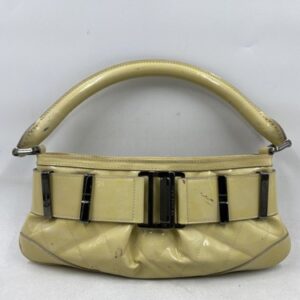 Burberry Yellow Quilted Patent Leather Shoulder Bag