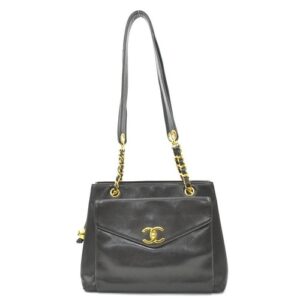 CHANEL Bag: Shoulder Bag Black W30.5H24.5D9cm w/garranty;--