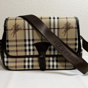 Burberry haymarket Check Messenger Bag Crossbody Purse - Damaged