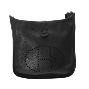 Hermes Evelyne 3 GM 685238 Shoulder Bag Clemence Leather Black #WB1229