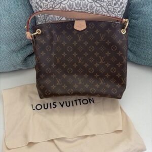 LOEWE Anagram Tote Bag Leather Black Gold Auth 162466