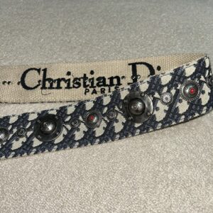 Dior Blue Oblique Logo Medallion Strap