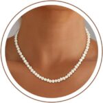 Pearl Necklaces for Women Trendy, 14K Gold/Silver Plated Layered Pearl Necklace Dainty Pearls Choker Necklace and Earring Set Simple Pearls Bracelets Wedding Prom Gold Jewelry for Women Gifts