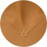 Gold Necklace for Women,14K Gold Plated Teardrop Cubic Zirconia Dainty Necklace Solitare Ttillion Heart Round Pear Cut CZ Pendent Layered Necklaces for Women 16.5+2 Inch
