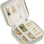 Travel Jewelry Case, Travel Jewelry Box, Mini Jewelry Travel Case, Jewelry Organizer Case, Portable Small Jewelry Organizer Storage Boxes – Best Gift for Women Girls (Green)