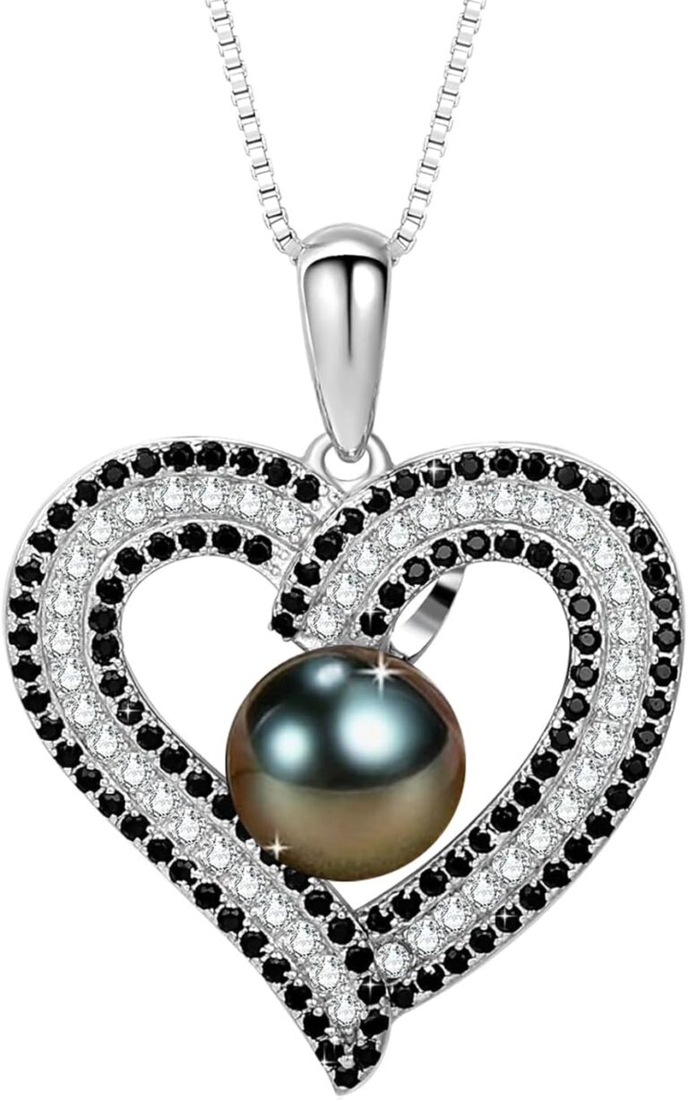 NONNYL Wife Jewelry 925 Sterling Silver Plated 18K Gold – Pearl Jewelry Heart Pendant Necklace for Women, Birthday Jewelry for Girlfriend, Valentine’s Day for Wife, Mother’s Day for Mom Grandma, Gifts for Her on Wedding Anniversary Christmas