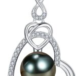 NONNYL Gifts for Women Wife-Tahitian Black Pearl-Necklace-Gift for Wife Wedding Birthday Anniversary Jewelry-Mom Girlfriend Her Mothers Day Gifts for Mom Women Valentines Day Christmas Day Gifts