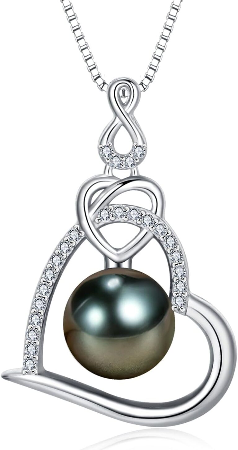 NONNYL Gifts for Women Wife-Tahitian Black Pearl-Necklace-Gift for Wife Wedding Birthday Anniversary Jewelry-Mom Girlfriend Her Mothers Day Gifts for Mom Women Valentines Day Christmas Day Gifts