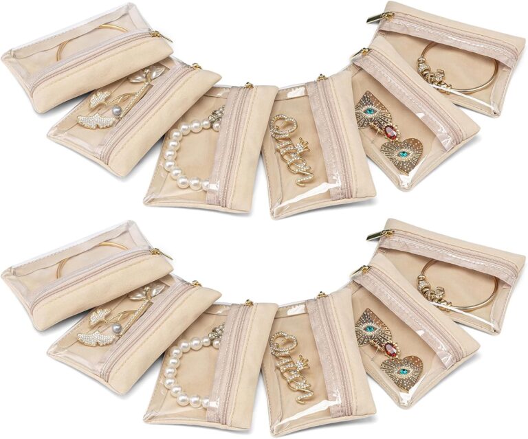 Vlando Travel Jewelry Bags,Jewelry Storage,Organizer Case for Women 12pcs