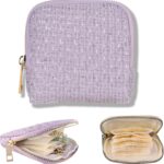 Small Travel Jewelry Case, Soft Tweed Organizer Pouch for Bangle, Bracelets, large Earrings, Beaded necklace, Anti-Scratch & Portable Jewelry Bag Holder for Travel & Everyday Use (lavender)