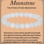 LPBeads Handmade Natural Gemstone Stretch Elastic Bracelet Healing Crystal Round Stone Beads Jewelry Gifts for Women Men