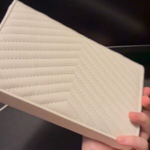 White Saint Laurent Cassandre Envelope Chain Wallet