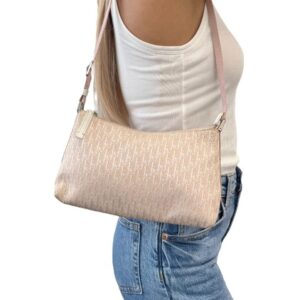 Christian Dior Vintage Trotter Monogram Logo Shoulder Bag Pink Canvas 901956