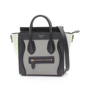 CELINE Bag: Luggage Nano Shopper 168243 Gray W20H20D9cm w/ strap;
