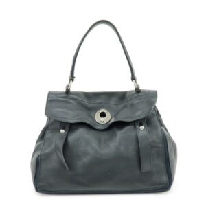 SAINT LAURENT PARIS Muse Two Calf Leather Hand Bag Black 229080 Auth Used F/S