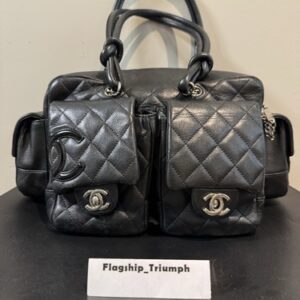 100% AUTHENTIC CHANEL CAMBON BOSTON NO. 9 CALF LEATHER BAG