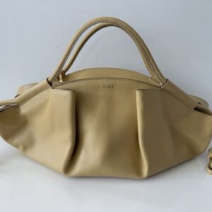 LOEWE Nappa Calfskin Paseo Bag Leather Bag Handbag, Dark Butter