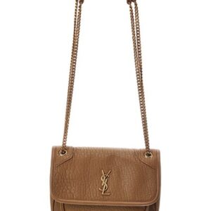 Saint Laurent Nikki Mini Leather Shoulder Bag Women's Brown