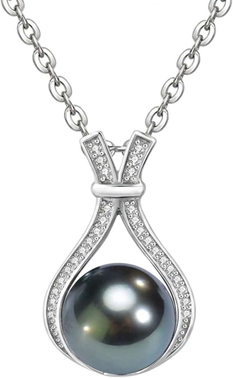 Gifts for Wife Birthday Wedding Anniversary-Black Tahitian Pearl Necklaces-Mothers Day Gifts for Wife Women Jewelry Gifts, Birthday Christmas Day Gifts Valentine’s Day for Her
