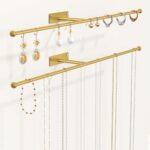 Josmimic Wall Hanging Jewelry Organizer 12.6″, Screws Included, Gold 2-Pack | for Earring, Bracelet, Rings, Hairband, Sunglasses