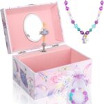 Girl’s Musical Jewelry Storage Box with Spinning Unicorn,