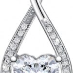 1-4 Carat Certified Moissanite Necklace for Women – Sterling Silver Pendant, Love Necklace Gift for Her, Anniversary Jewelry, Valentines Jewelry, Gift for Wife, Mom, or Girlfriend, 1CT